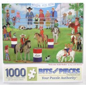 Bits And Pieces 1000 pc Jigsaw Puzzle "Welcome‎ Kids Rodeo"  NEW Sealed 20"x 27"